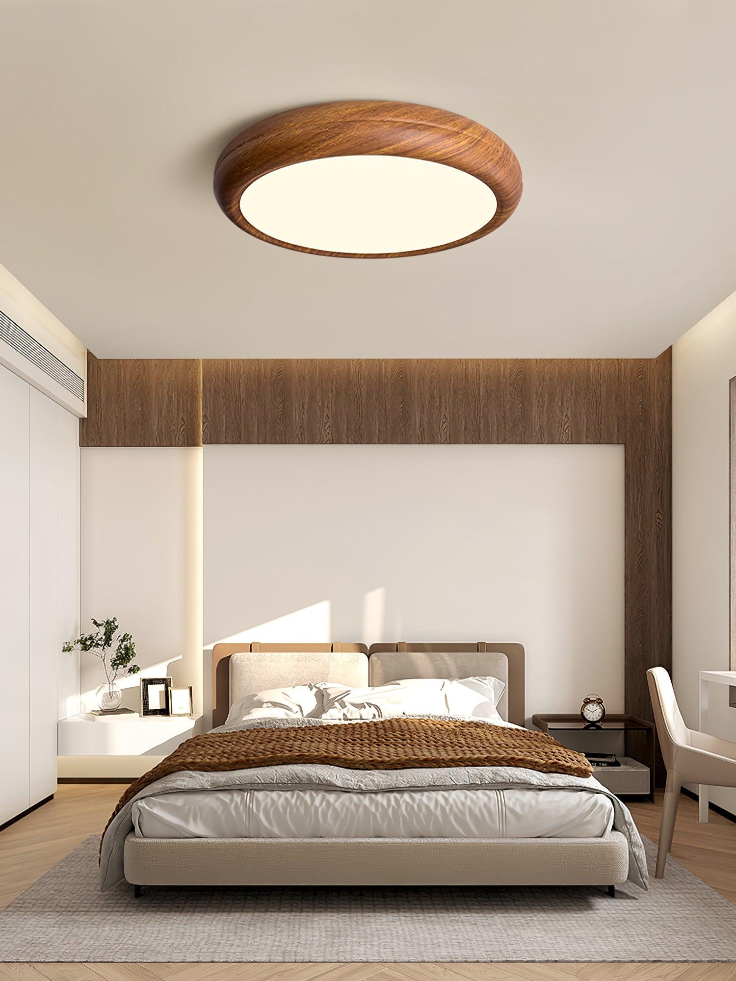 Orbis Wood Wood Grain Round Ceiling Light - Neutral Decor