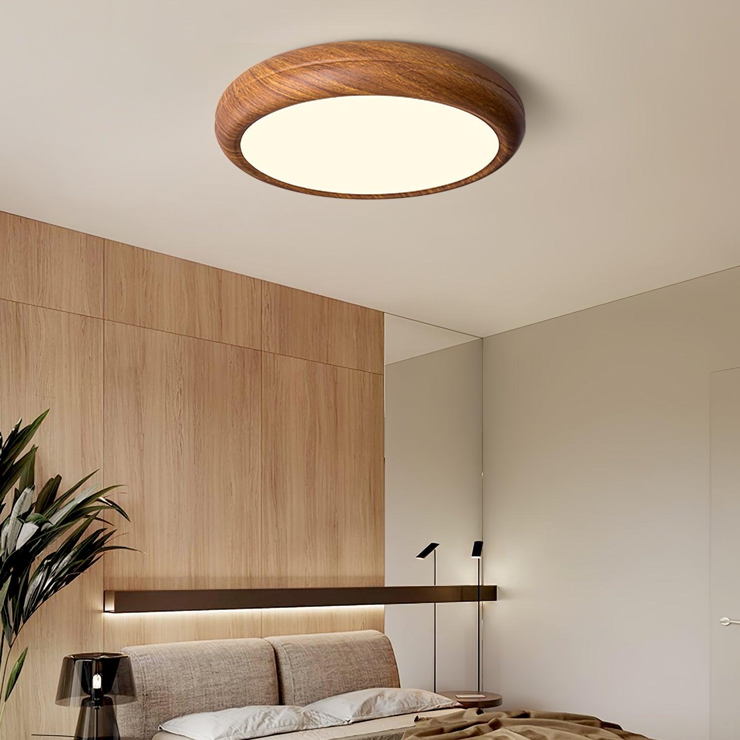 Silas Wood Grain Round Ceiling Light