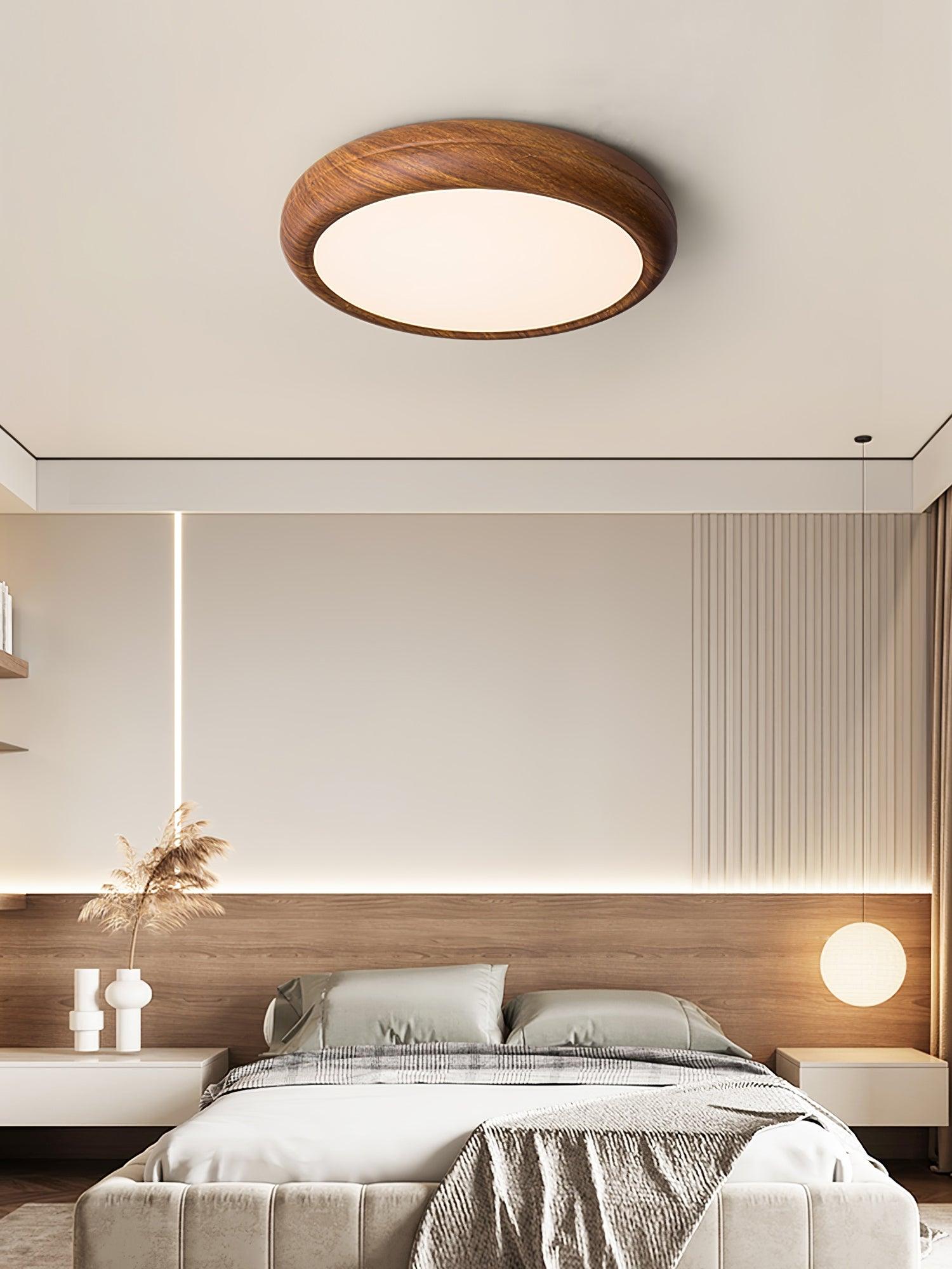 Orbis Wood Wood Grain Round Ceiling Light - Neutral Decor