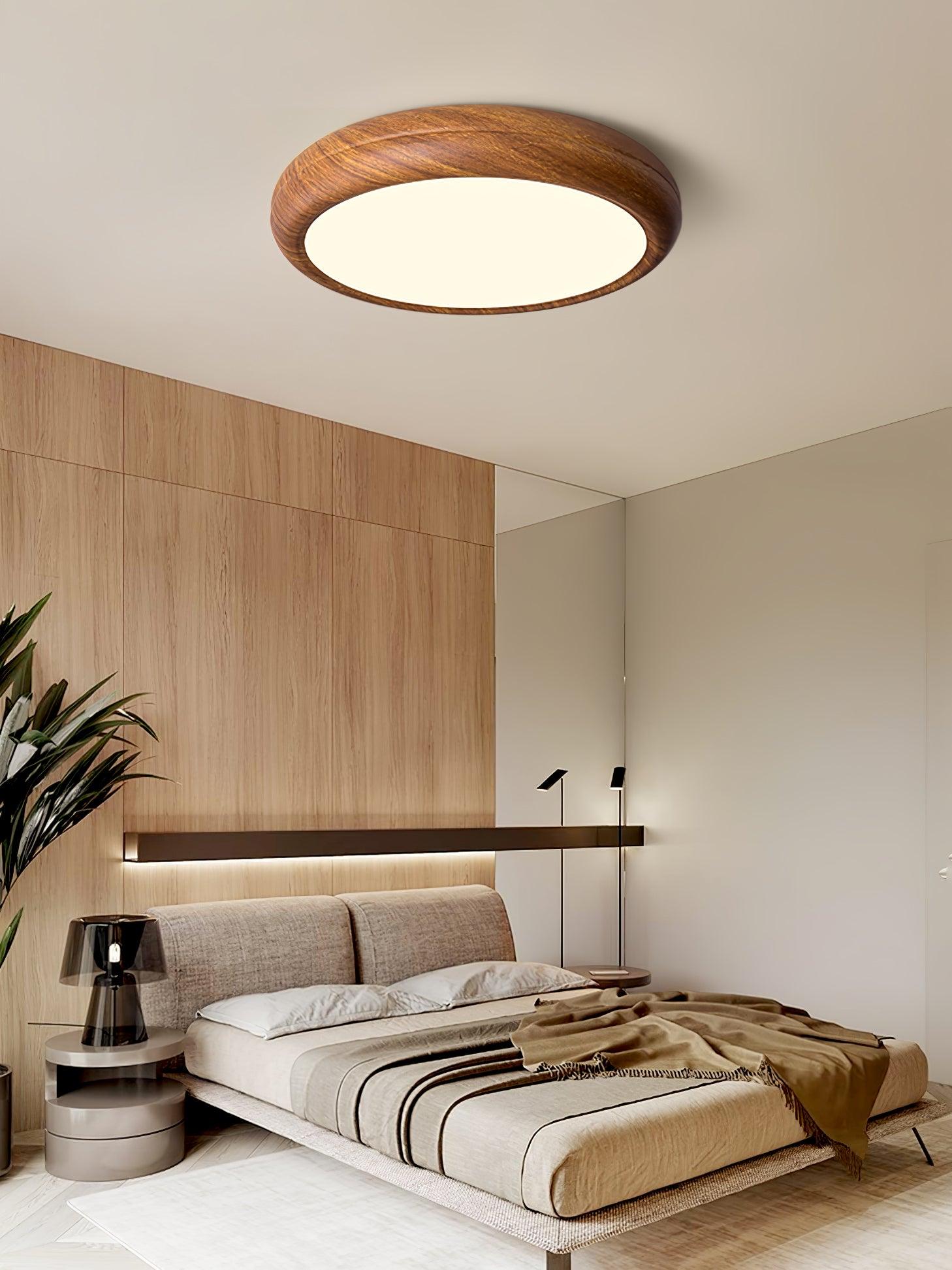 Orbis Wood Wood Grain Round Ceiling Light - Neutral Decor