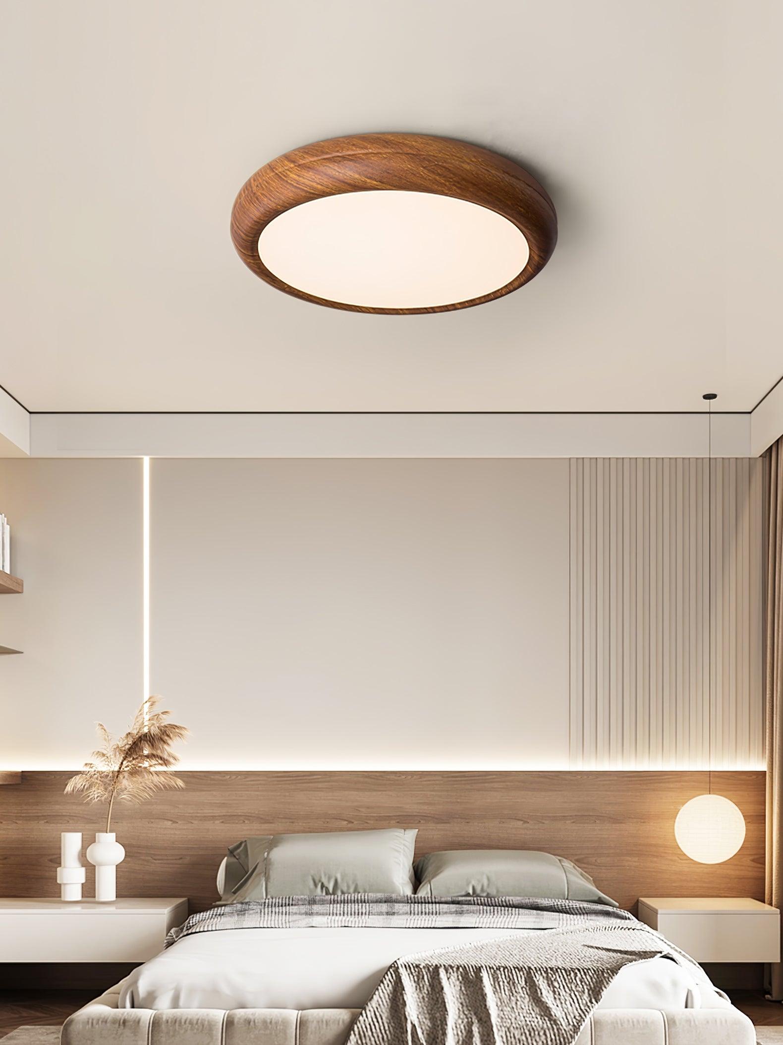 Orbis Wood Wood Grain Round Ceiling Light - Neutral Decor