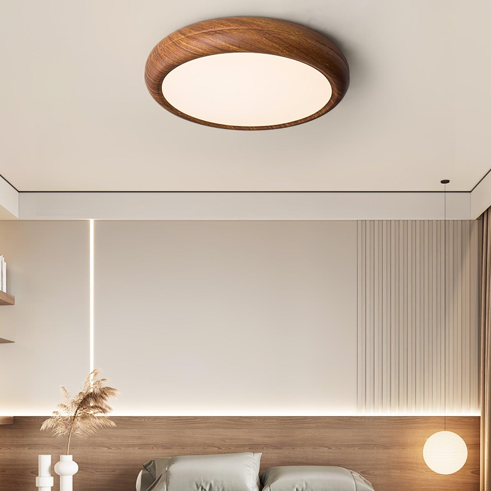 Silas Wood Grain Round Ceiling Light