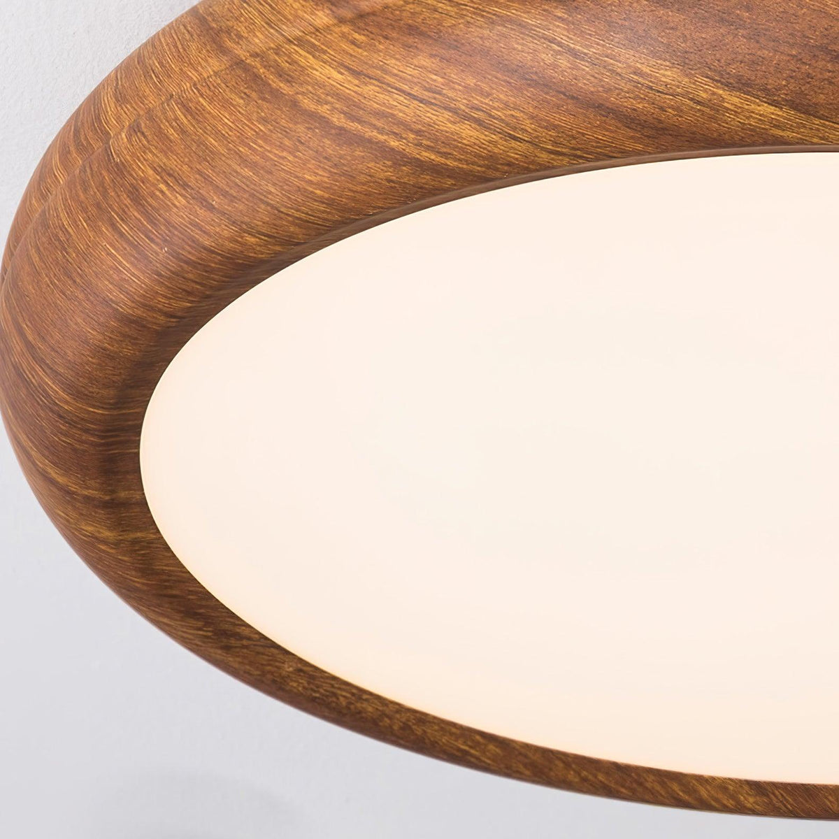 Grena Wood Grain Round Ceiling Light - Neutral Decor