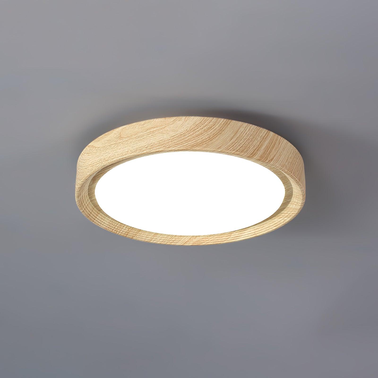 Silas Wood Grain Round Ceiling Light