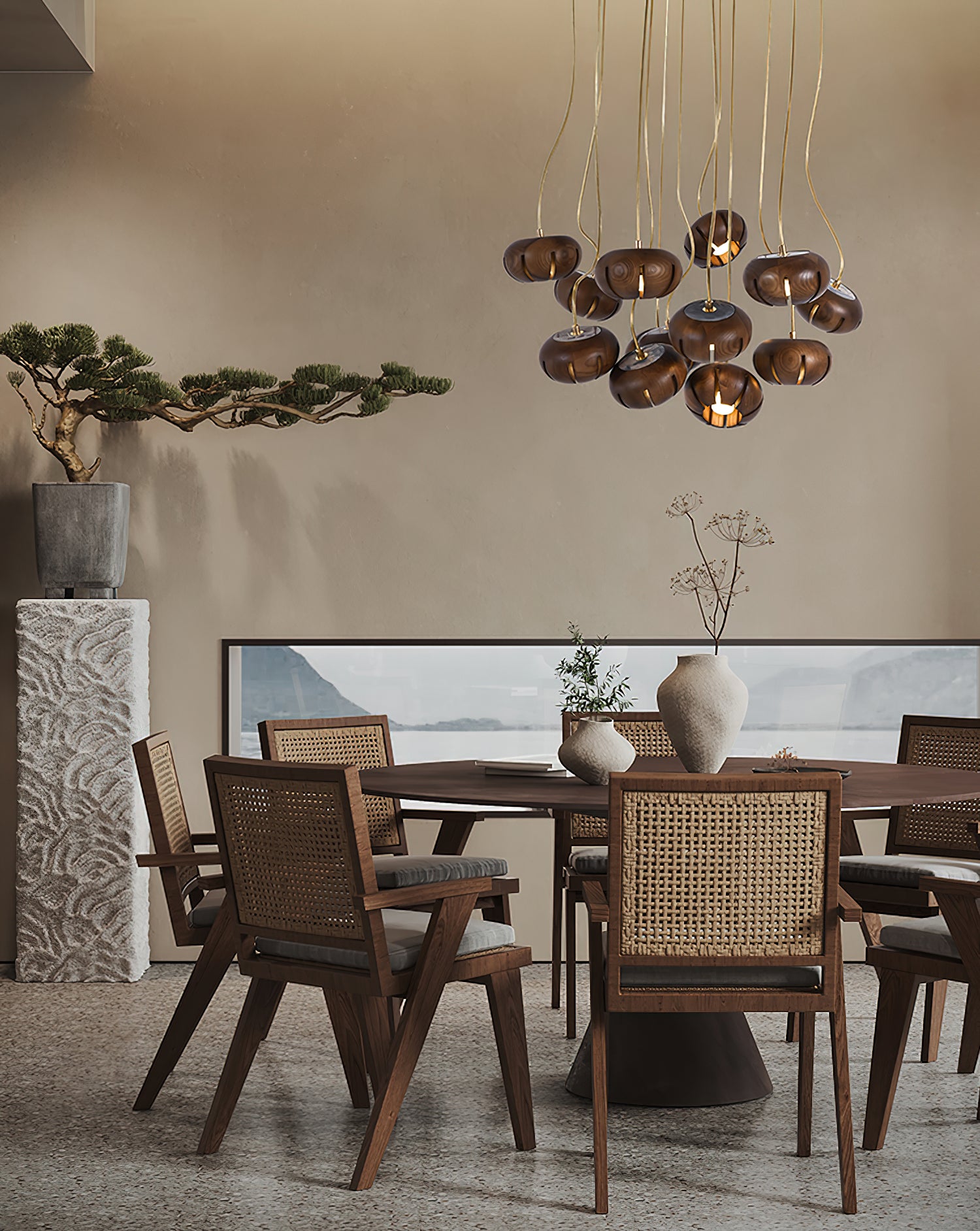 Zasorir Sculptural Marble Cluster Pendant Light