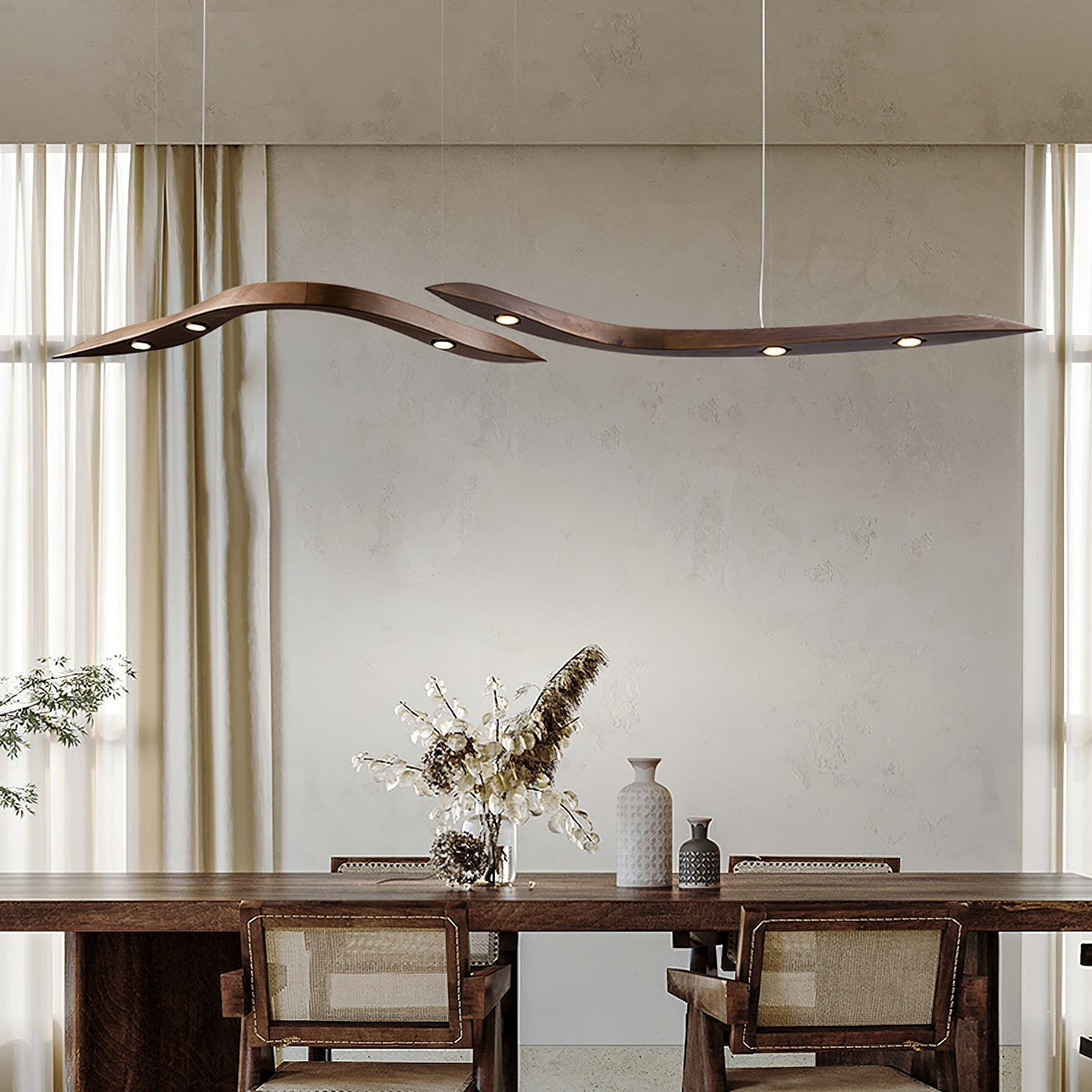 Queral Flow Minimalist Wood Pendant Lamp