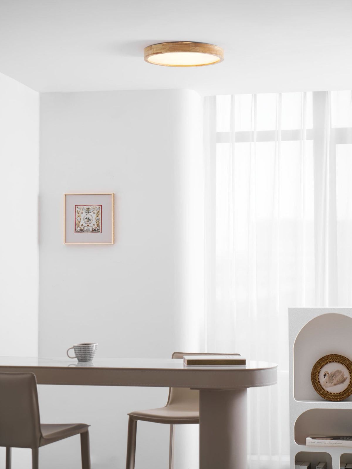 Edenford Wooden Geometric Flush Mount Ceiling Light
