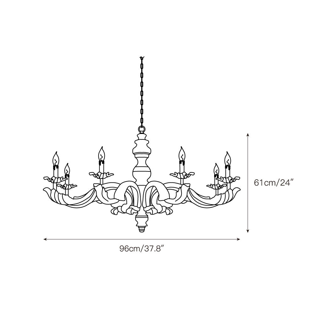 Vovynan Luxury Roman Column Wooden Chandelier - Neutral Decor