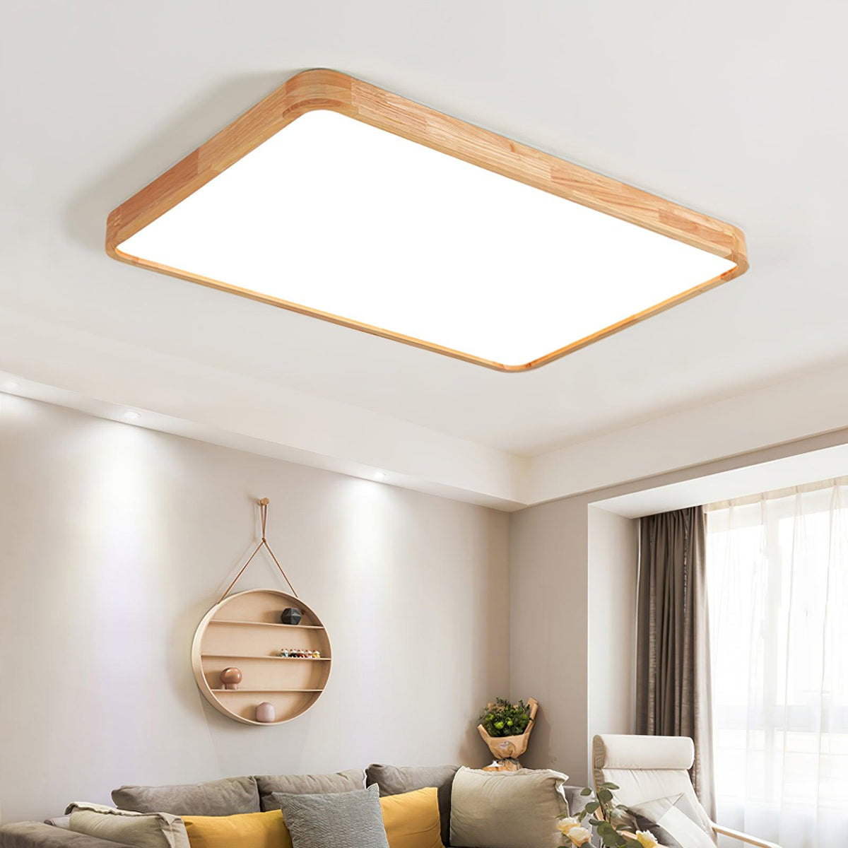 Damian Ceiling Light Wooden Geometric LED
