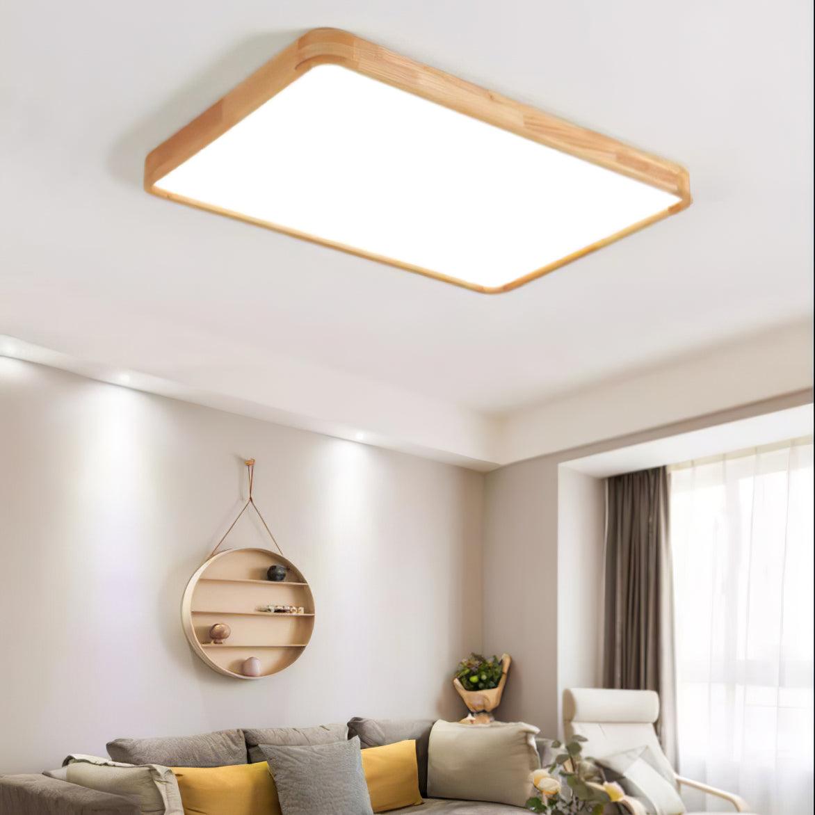 Edenford Wooden Geometric Flush Mount Ceiling Light