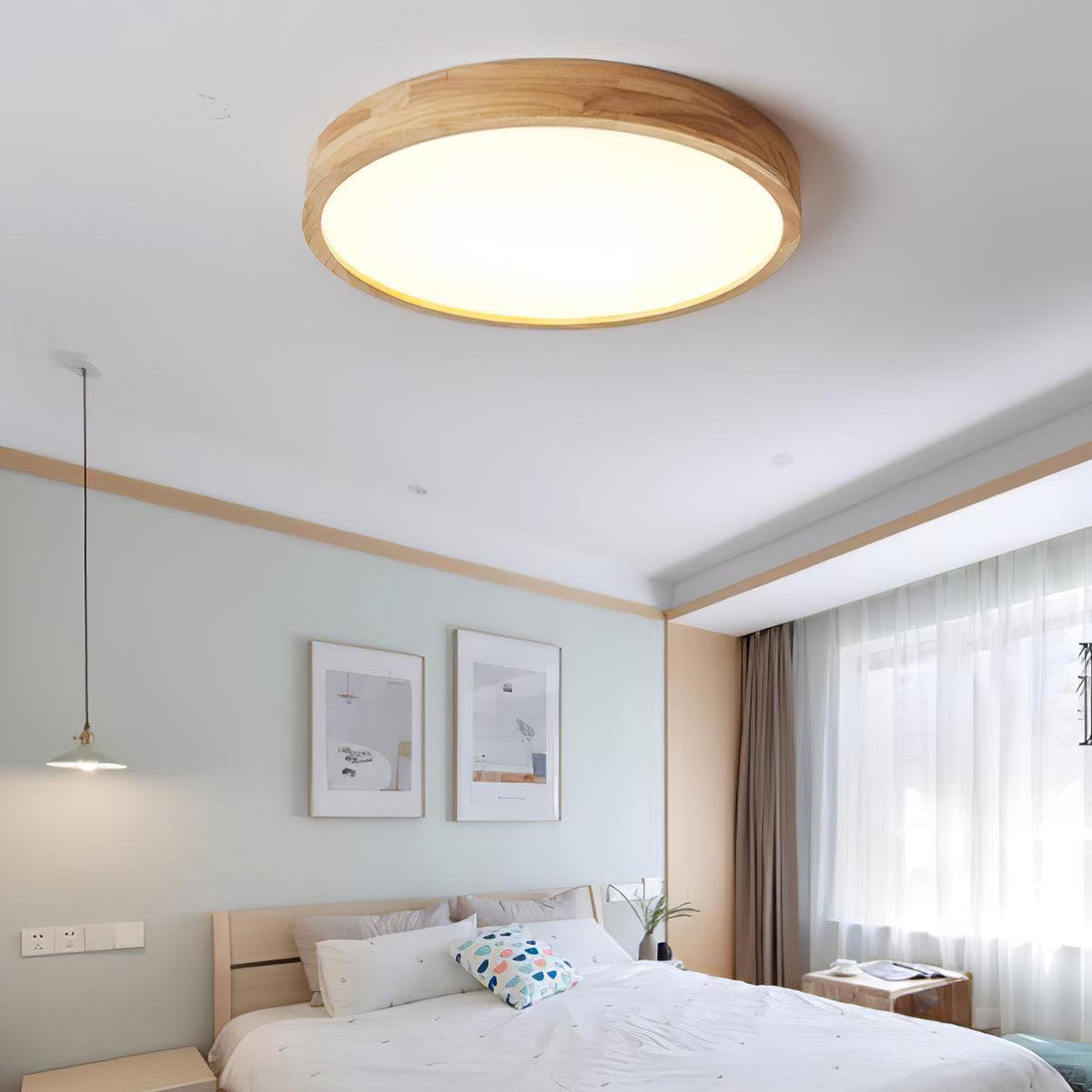 Damian Ceiling Light Wooden Geometric LED