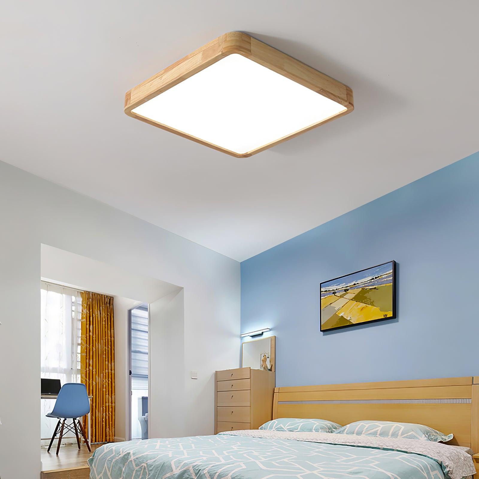 Edenford Wooden Geometric Flush Mount Ceiling Light