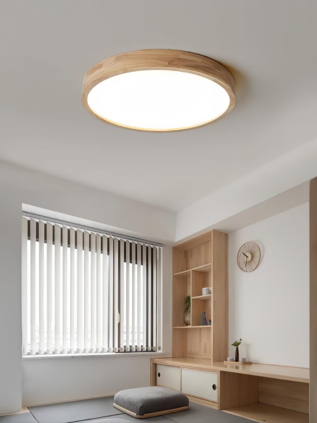 Edenford Wooden Geometric Flush Mount Ceiling Light