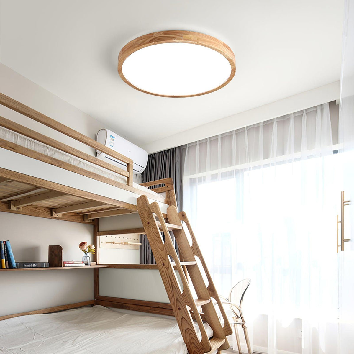 Edenford Wooden Geometric Flush Mount Ceiling Light