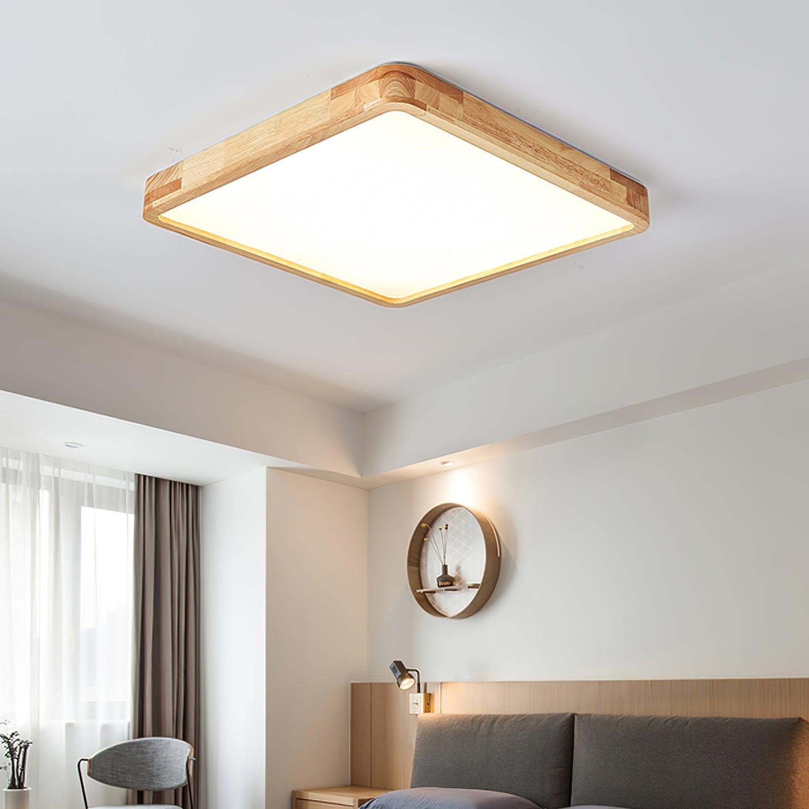 Edenford Wooden Geometric Flush Mount Ceiling Light