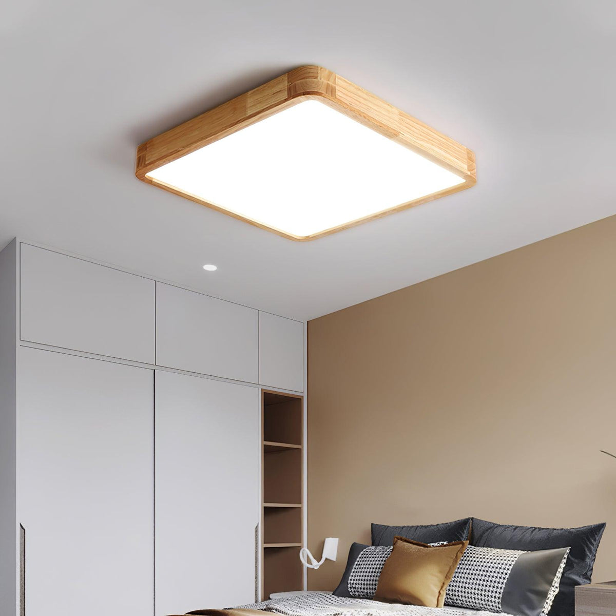 Edenford Wooden Geometric Flush Mount Ceiling Light