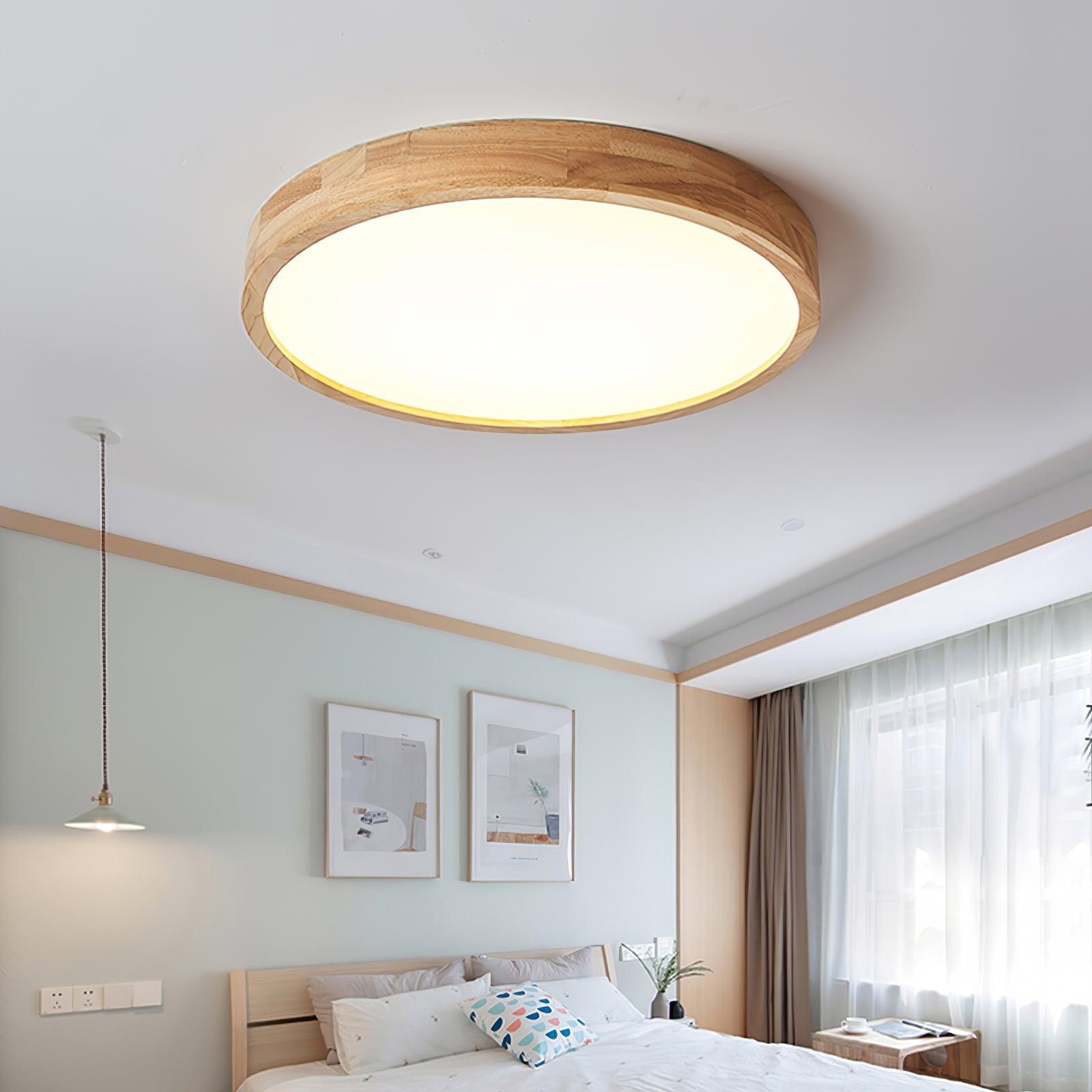 Edenford Wooden Geometric Flush Mount Ceiling Light