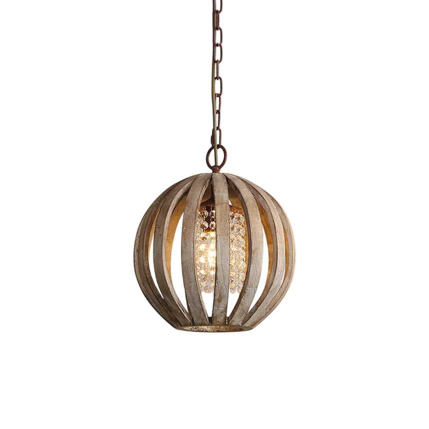 Sylaette Wooden Globe Pendant Lamp