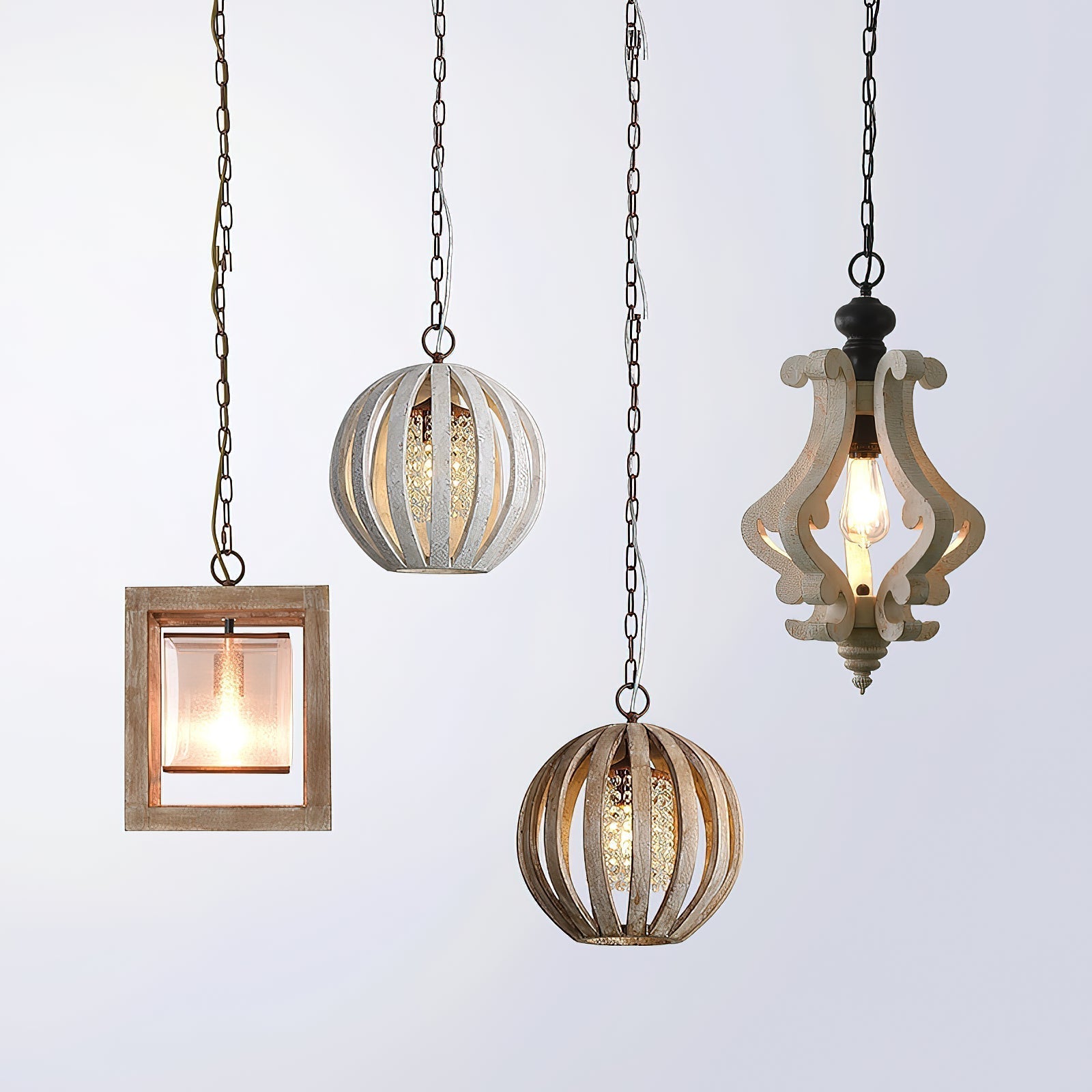 Sylaette Wooden Globe Pendant Lamp