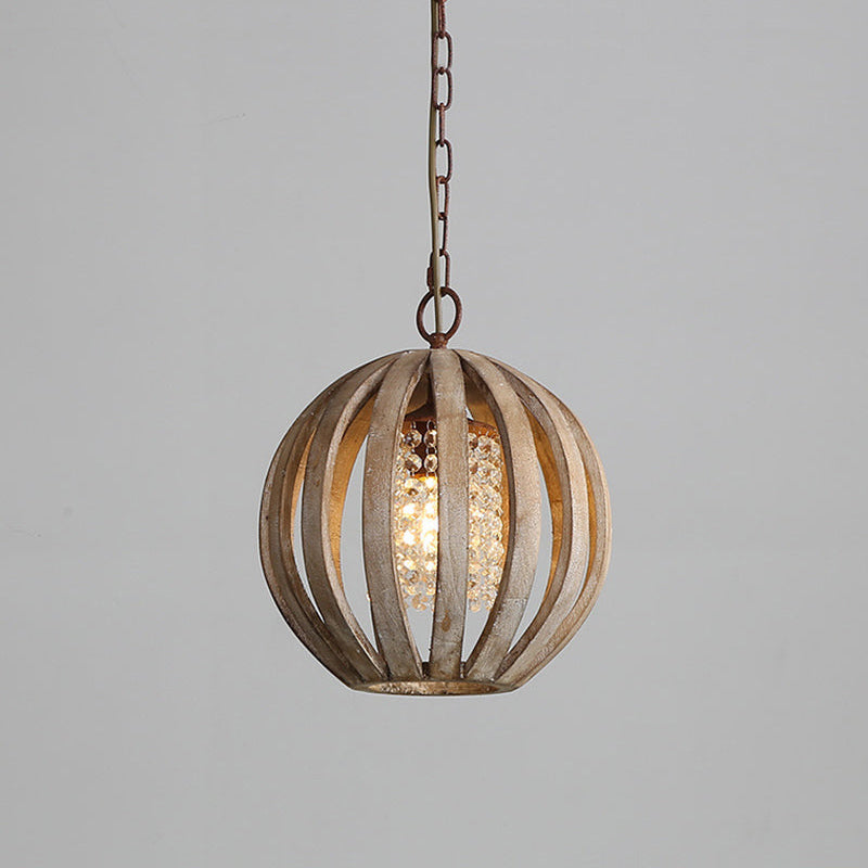 Sylaette Wooden Globe Pendant Lamp