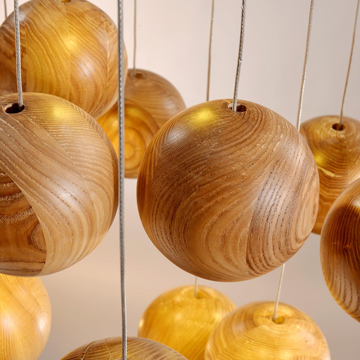 Vixor Nordic Orb Sphere Cluster Wooden Pendant Light