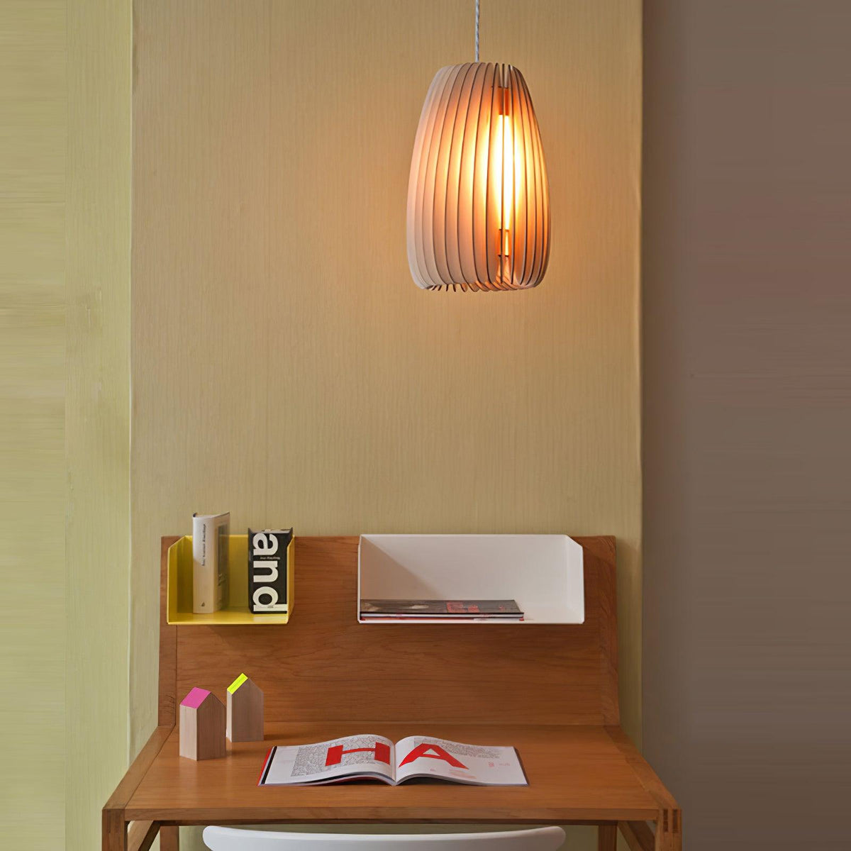 Jior Elegance Unique Orb Wooden Pendant Lamp
