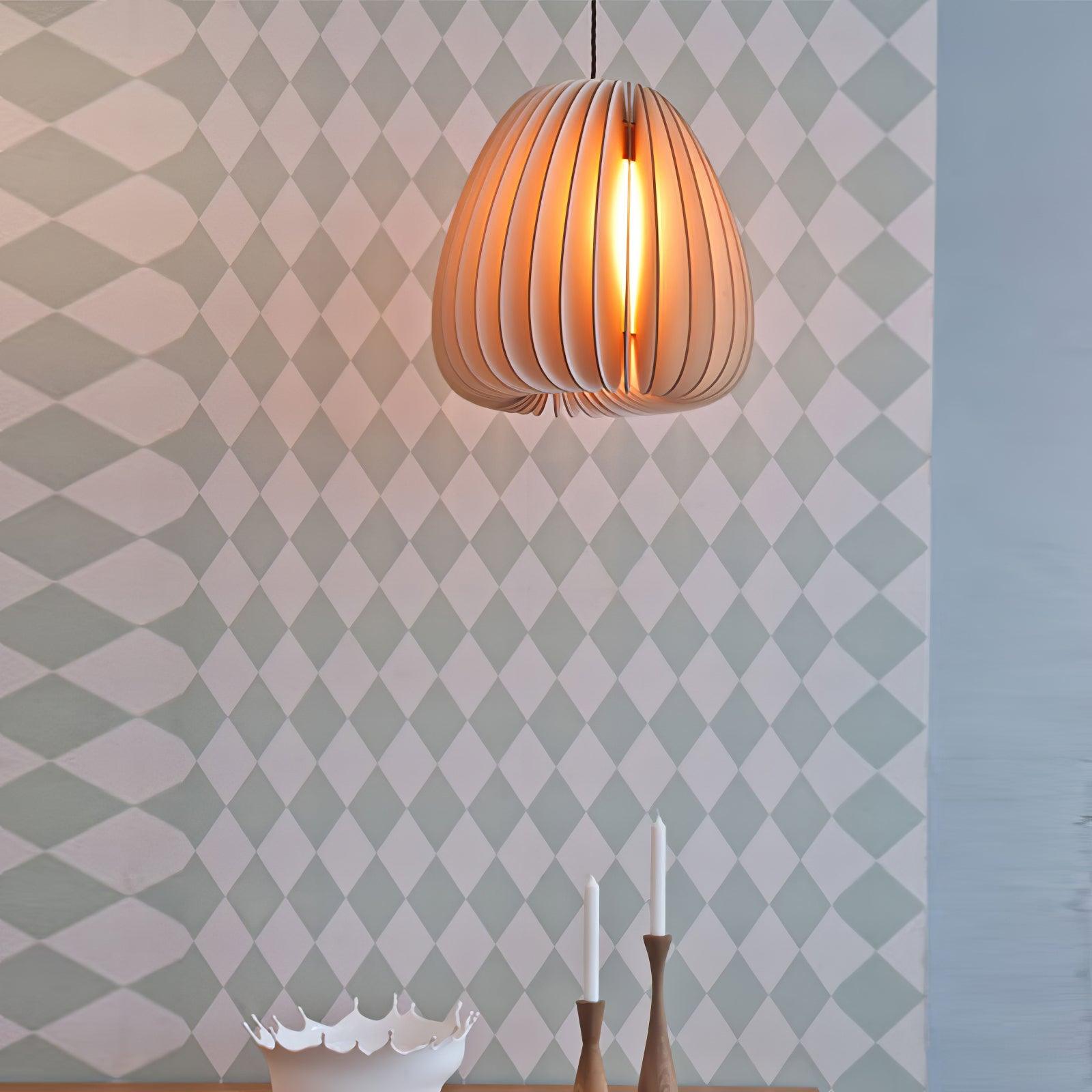 Jior Elegance Unique Orb Wooden Pendant Lamp