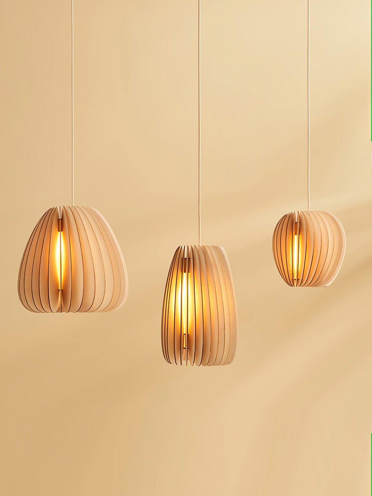 Jior Elegance Unique Orb Wooden Pendant Lamp
