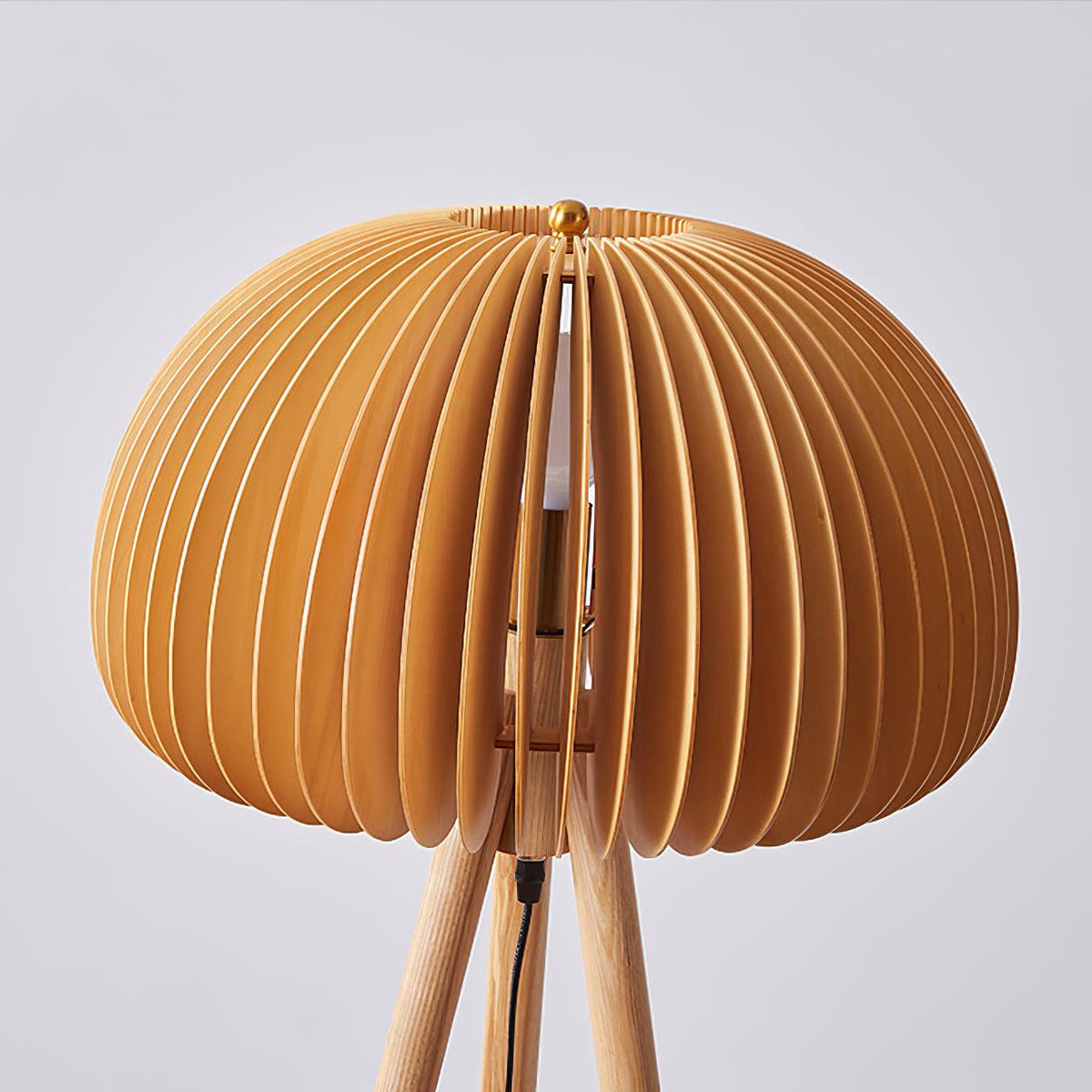Zetalyre Wooden Tripod Floor Lamp