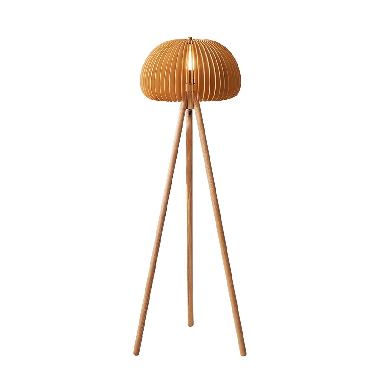 Zetalyre Wooden Tripod Floor Lamp