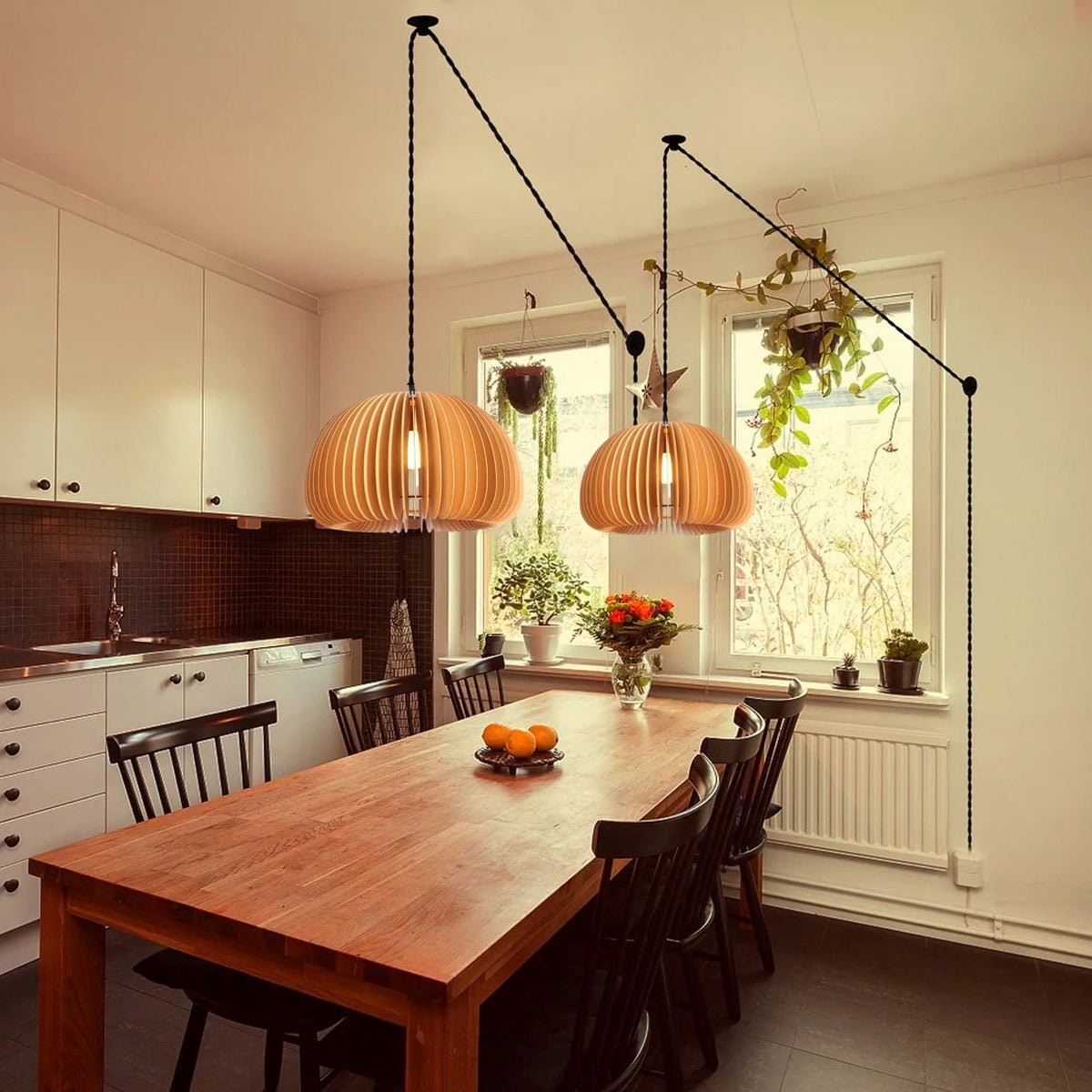 Enoris Wood Retro Pendant Lights