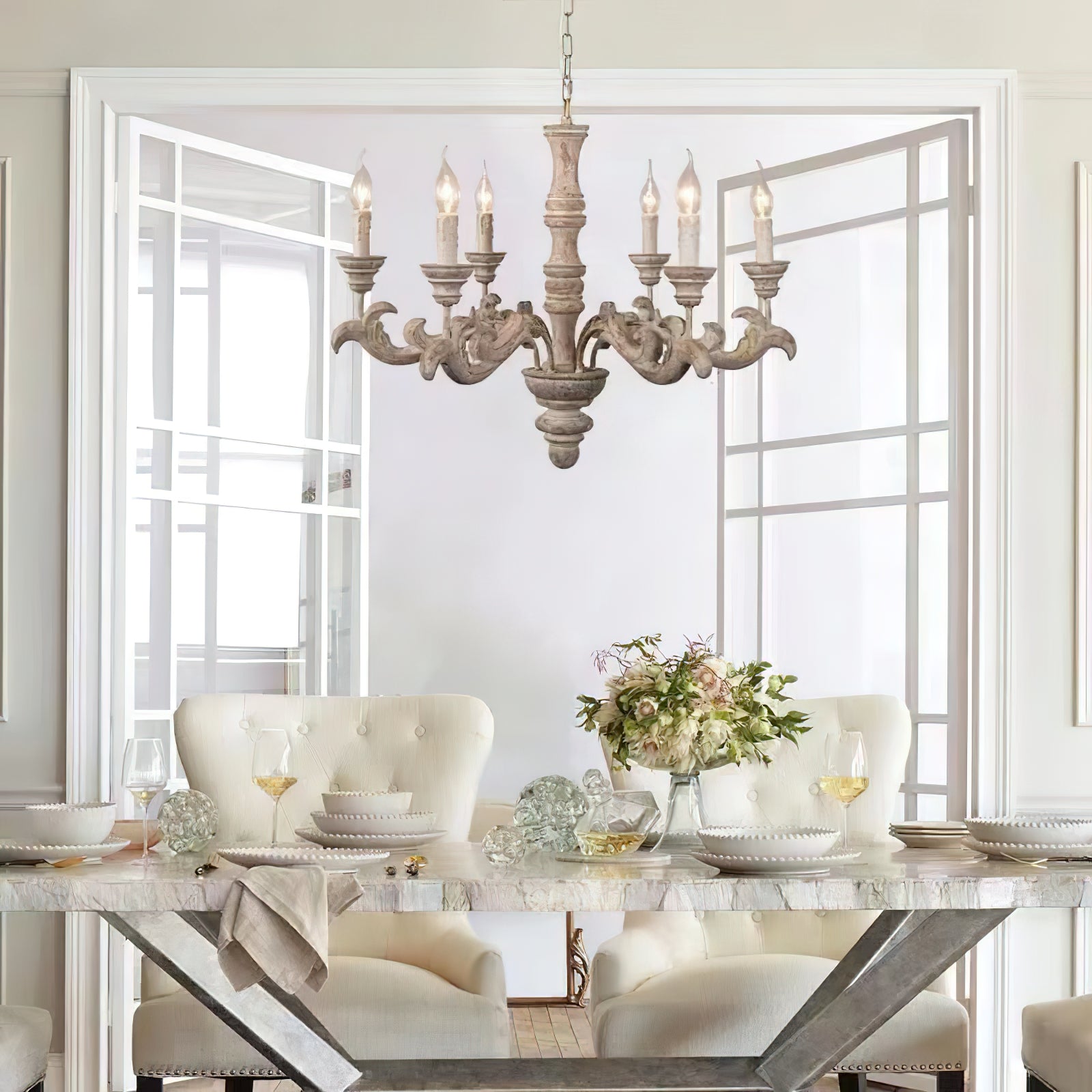 Vovynan Luxury Roman Column Wooden Chandelier