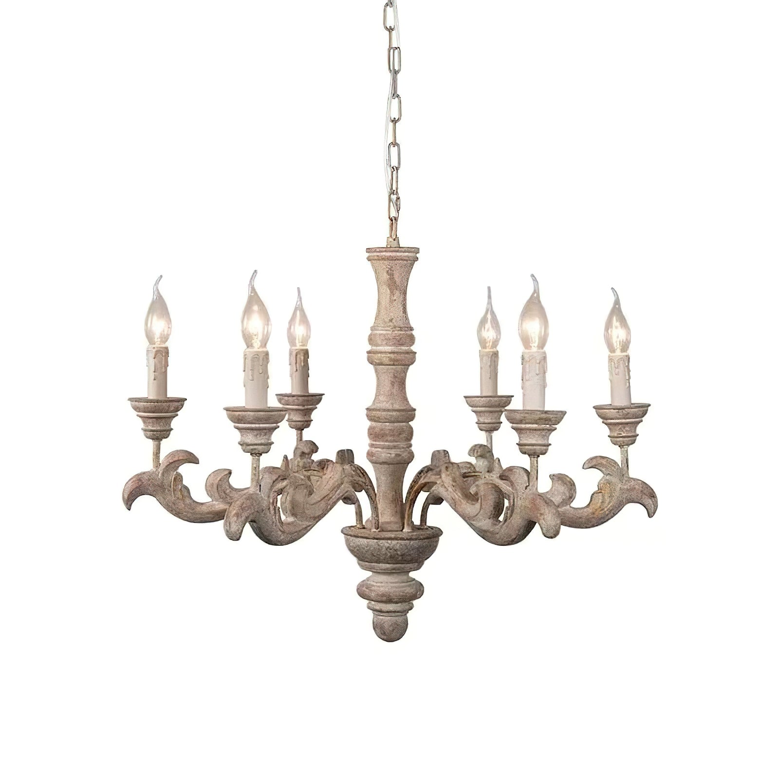 Vovynan Luxury Roman Column Wooden Chandelier - Neutral Decor