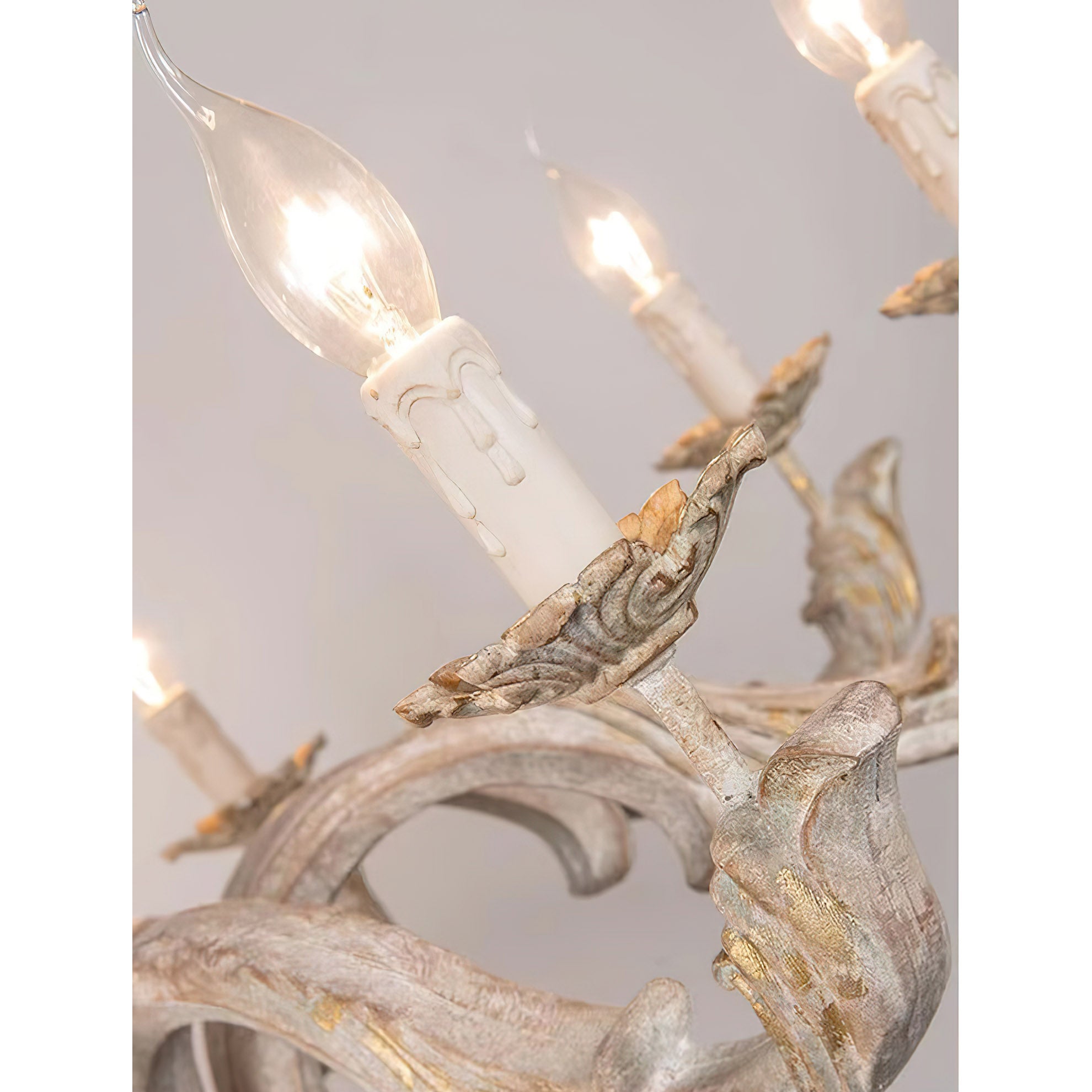 Vovynan Luxury Roman Column Wooden Chandelier - Neutral Decor