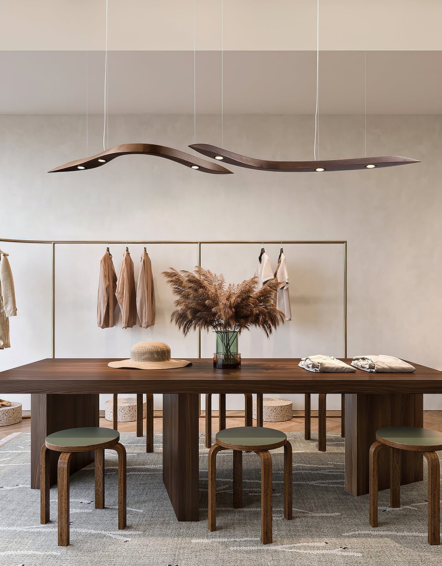Queral Flow Minimalist Wood Pendant Lamp