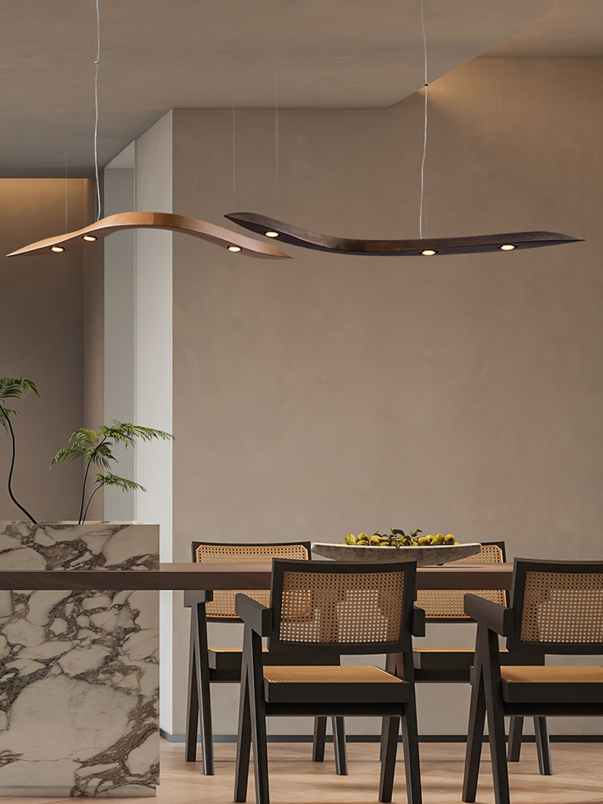 Queral Flow Minimalist Wood Pendant Lamp