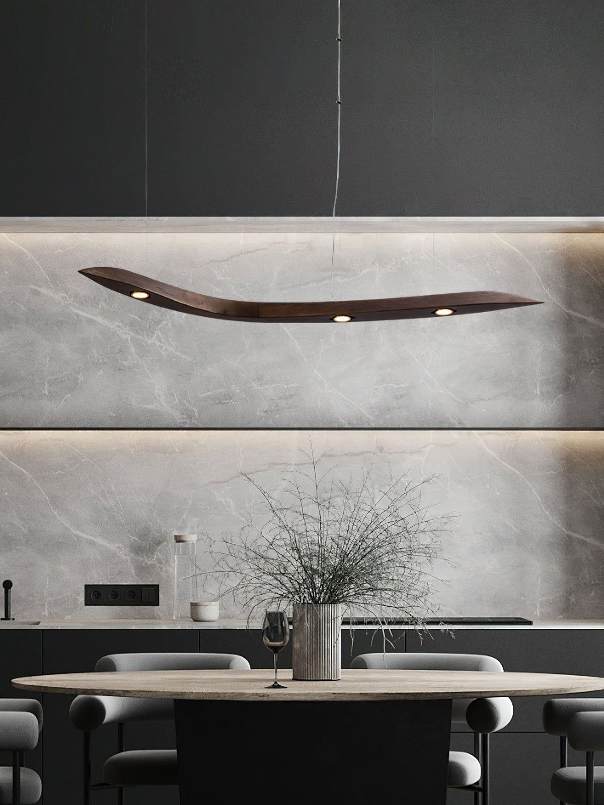 Queral Flow Minimalist Wood Pendant Lamp