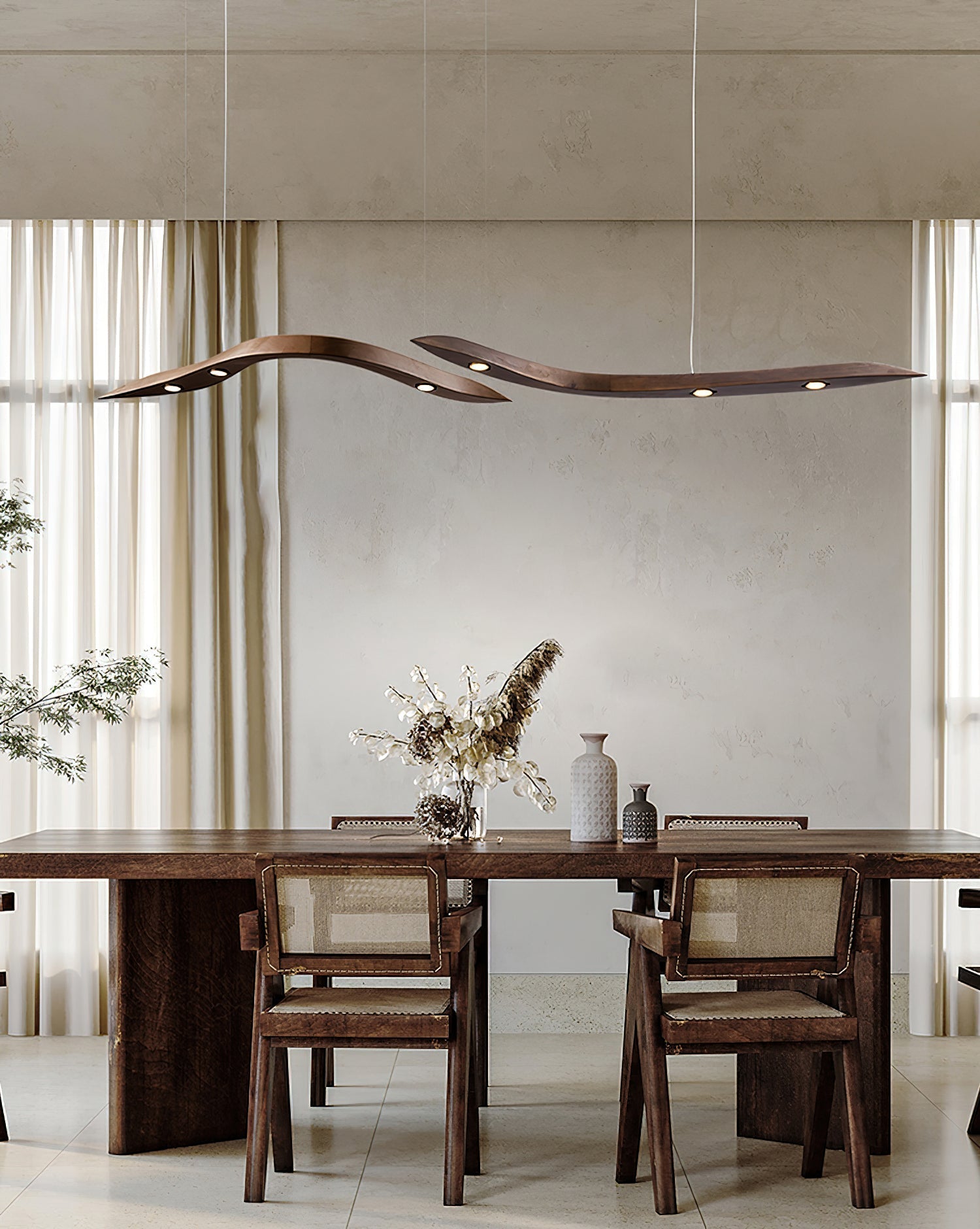 Queral Flow Minimalist Wood Pendant Lamp