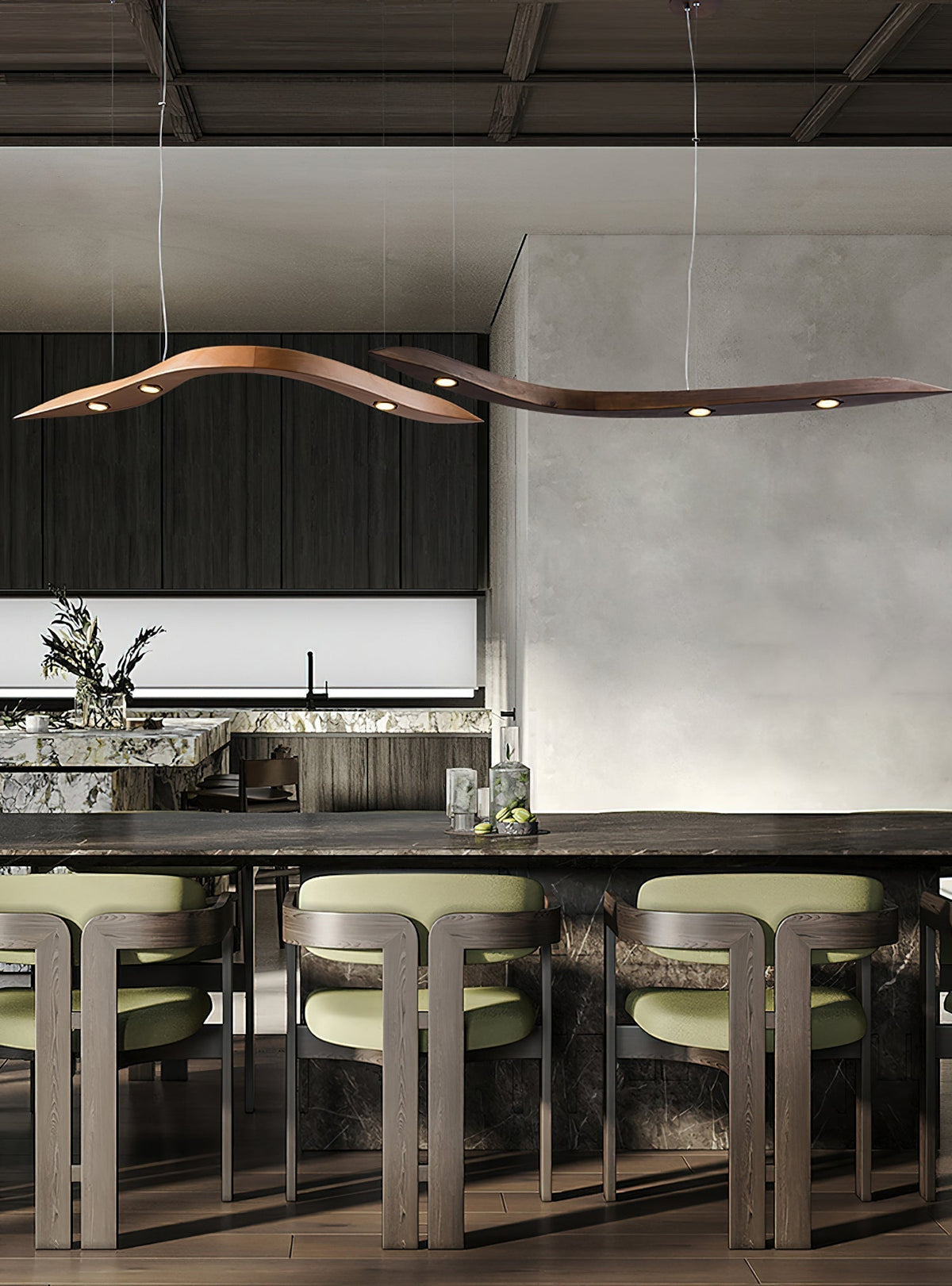 Queral Flow Minimalist Wood Pendant Lamp
