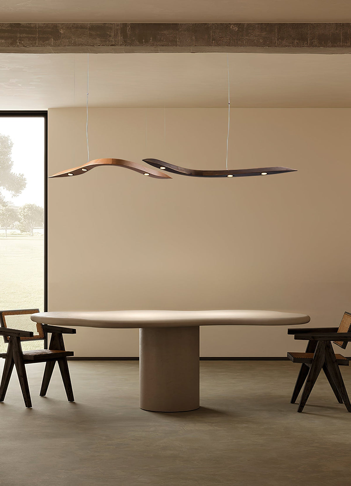 Queral Flow Minimalist Wood Pendant Lamp