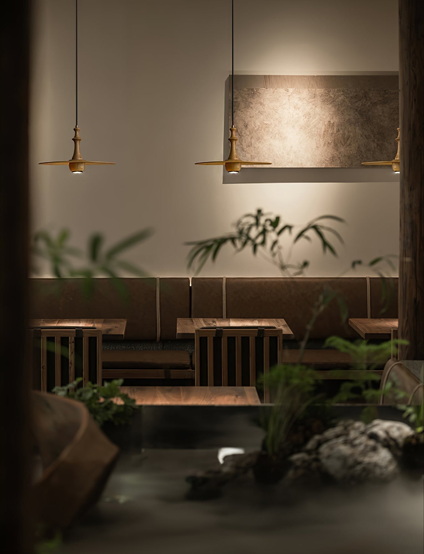 Spindle Wooden Spin Pendant Light