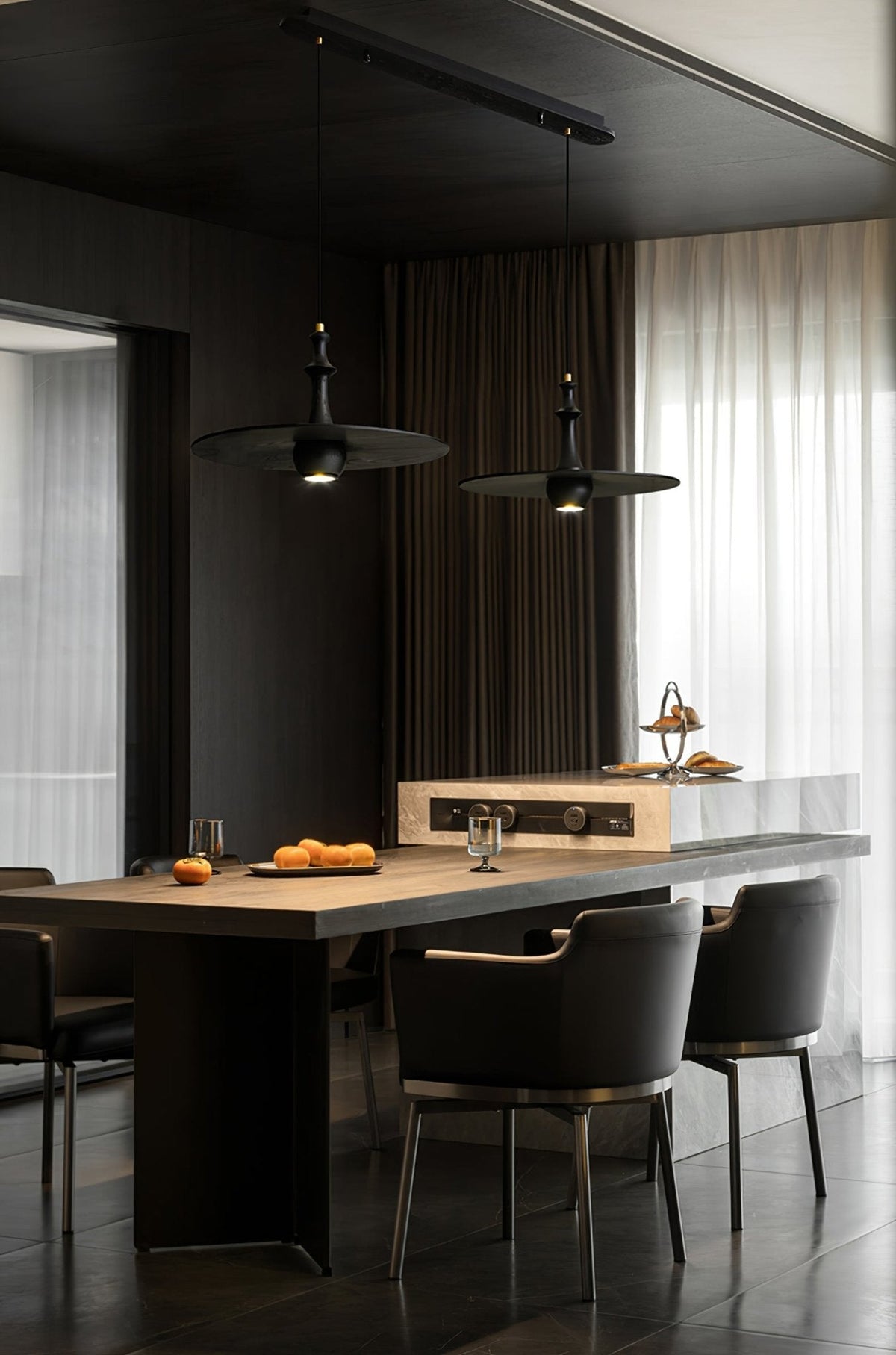 Spindle Wooden Spin Pendant Light