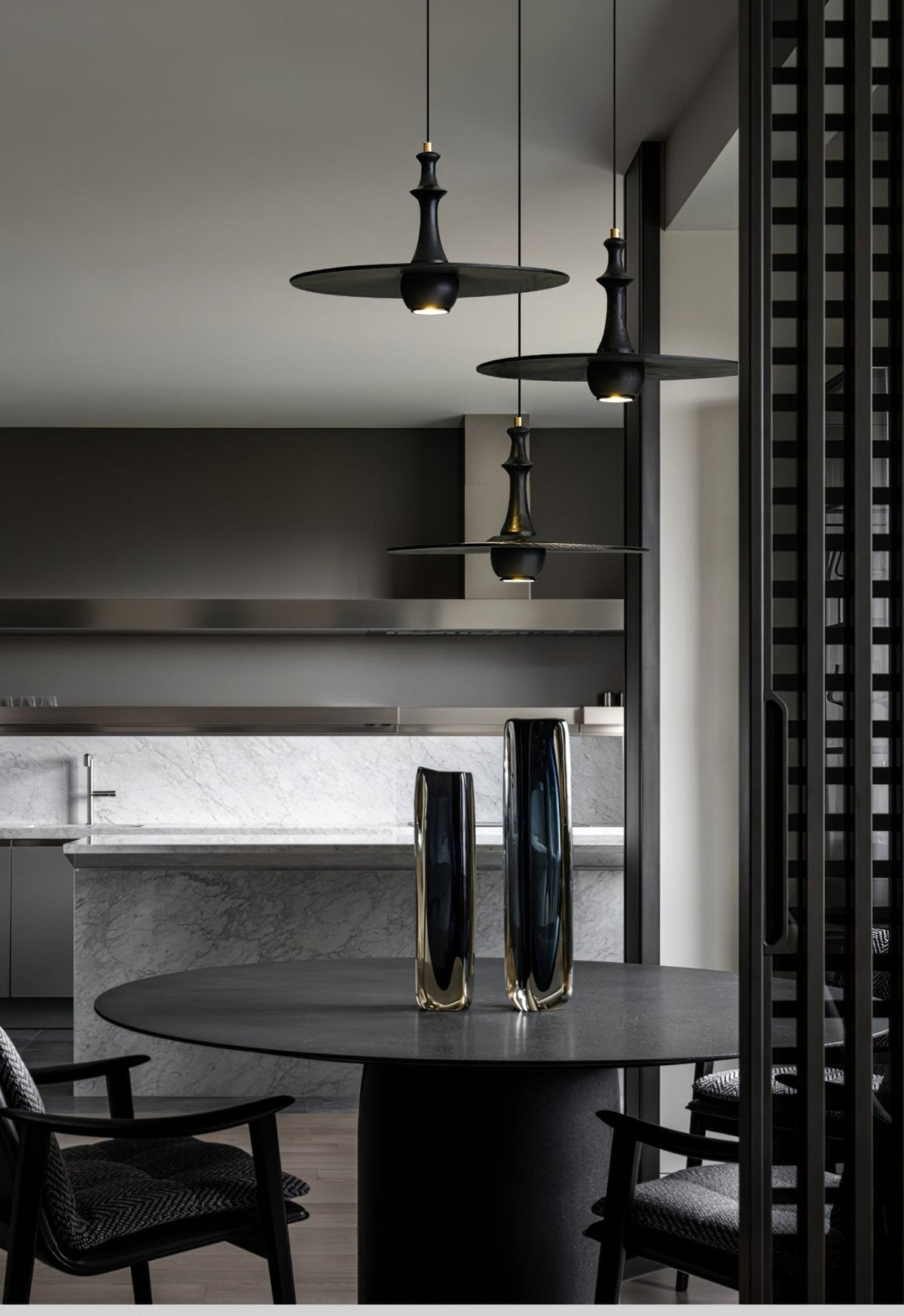 Spindle Wooden Spin Pendant Light