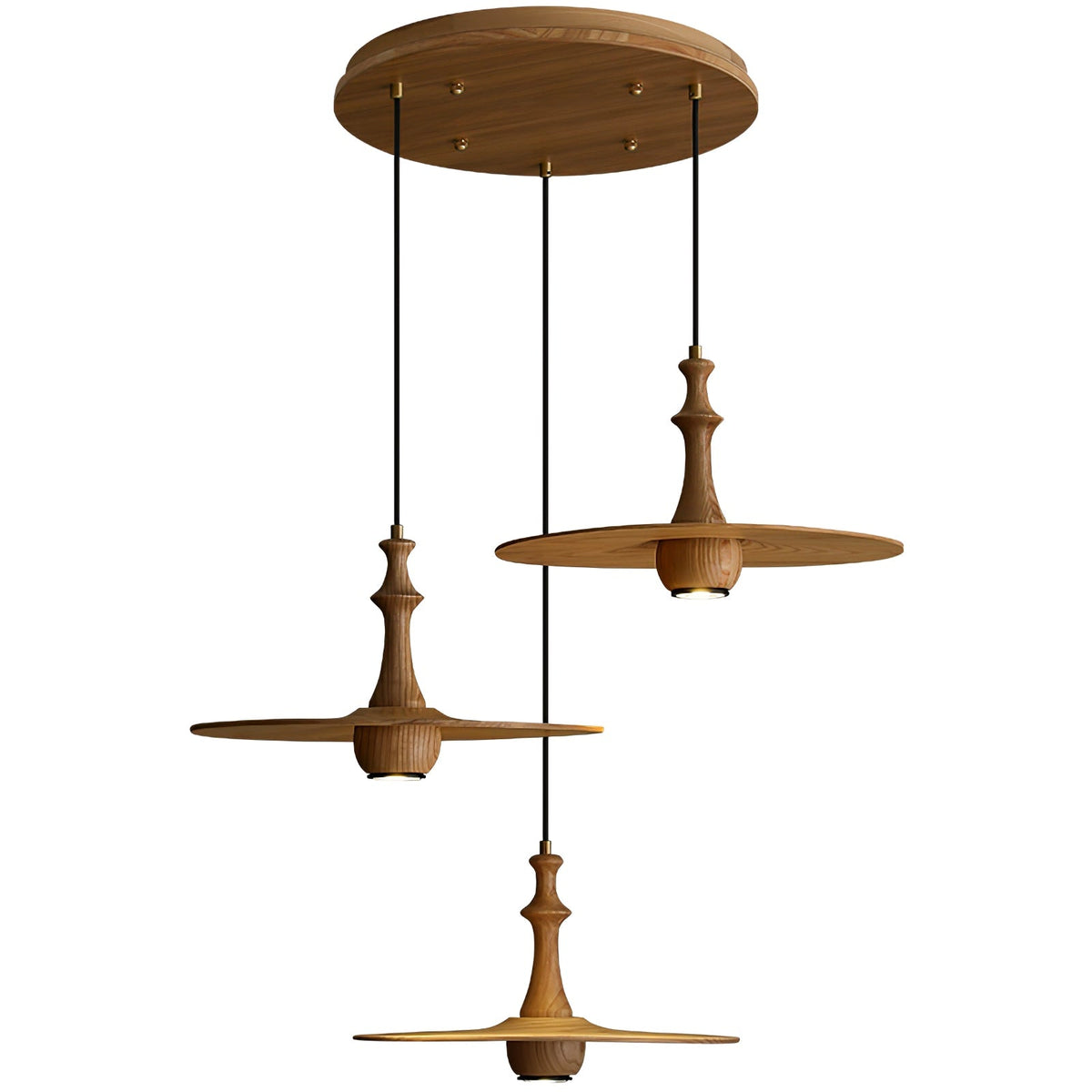 Spindle Wooden Spin Pendant Light