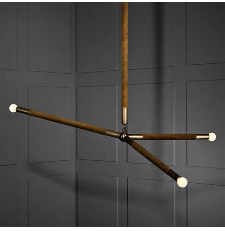 Solireon Modern Brass Wrapped Linear Chandelier