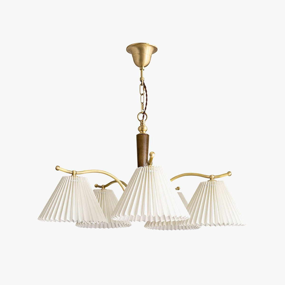 Oriinaria Chandelier Brass Pleated Shade Classic
