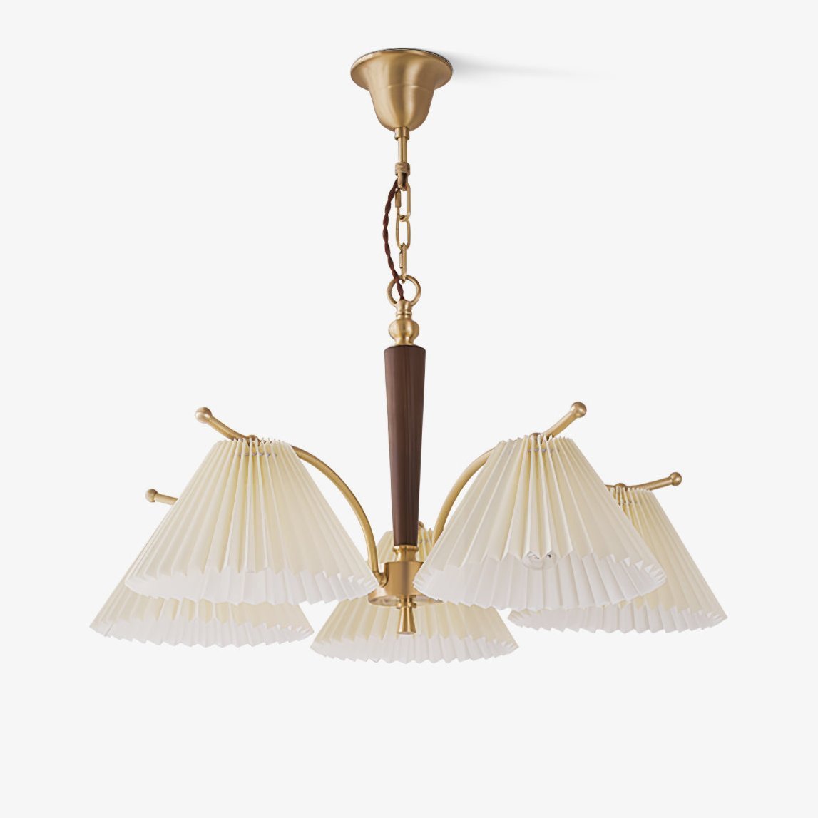 Oriinaria Chandelier Brass Pleated Shade Classic