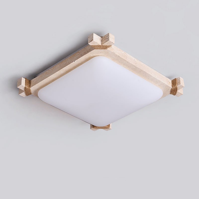 Arlo Square Yellow Travertine Ceiling Lamp