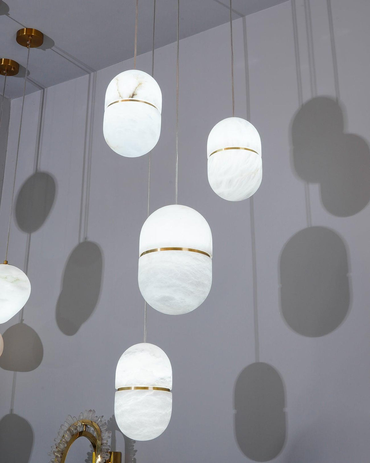 Satatr Alabaster Pendant Light Capsule-shaped