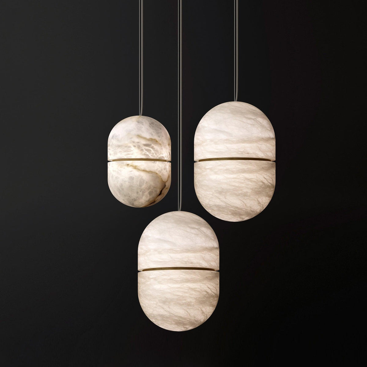 Satatr Alabaster Pendant Light Capsule-shaped